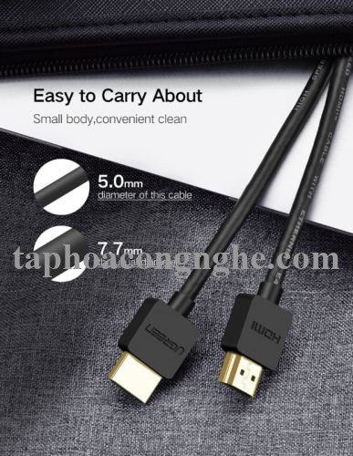 Ugreen 30822 0.5M màu Đen Cáp tín hiệu HDMI chuẩn 2.0 hỗ trợ phân giải 4K * 2K HD121 30030822